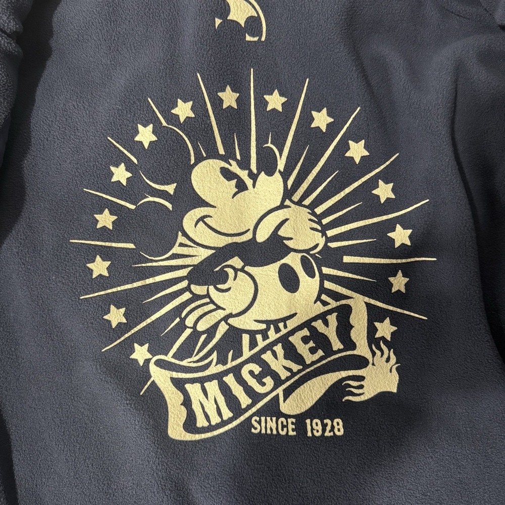 Disney Mickey Mouse Puffy Vest Navy Blue Size Medium Full Zip Fleece Lined - Picture 6 of 10